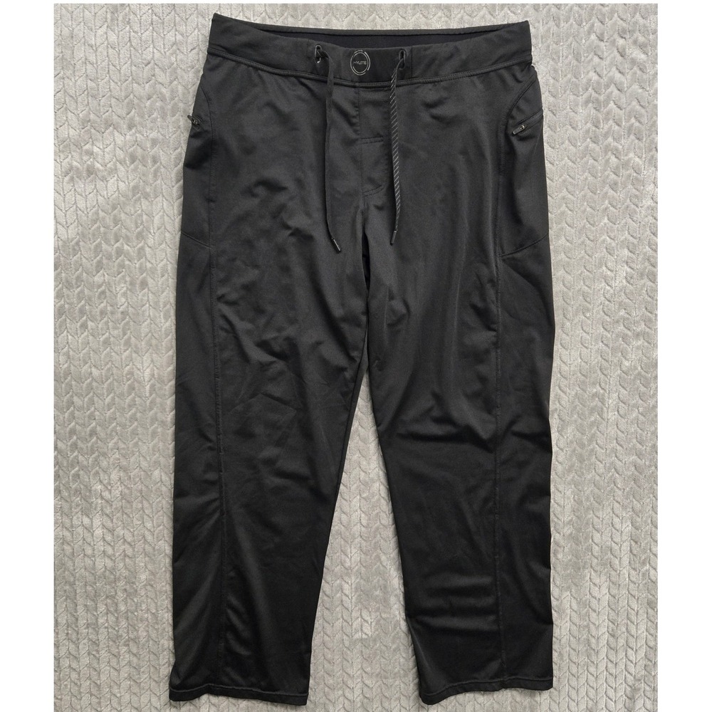 HYLETE Mens XL Black Training Pants Workout Drawstring Zip‎ Pockets 32 Inseam
